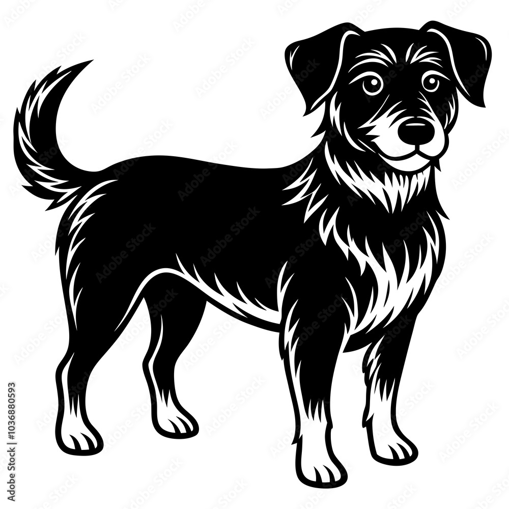 Obraz premium black and white dog