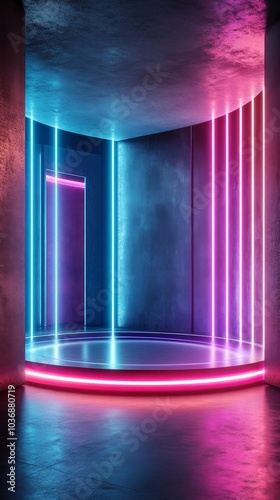 Colorful Neon Booth with Light Strips