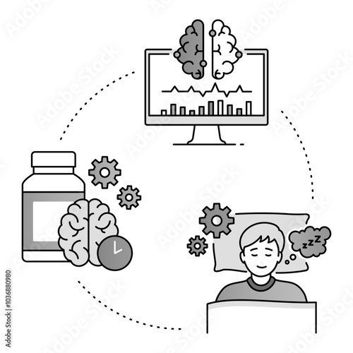 Brain Optimization Icon. Enhancing Cognitive Function and Mental Clarity – Vector Illustration for Mental Health Concepts