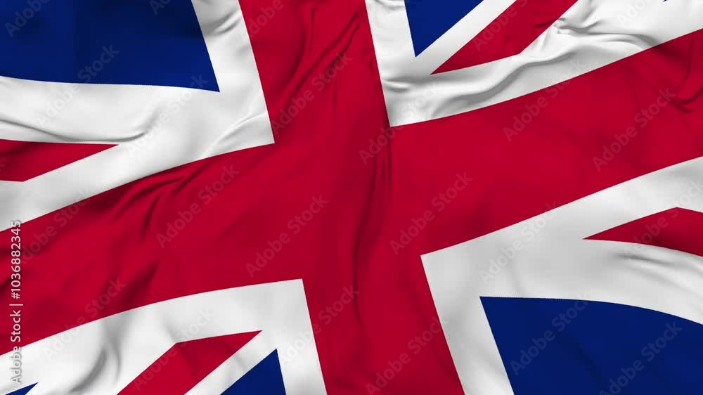United Kingdom 3d flag animation. 4k resolution flag Close-up United Kingdom 3d flag animation. 4k resolution flag Close-up