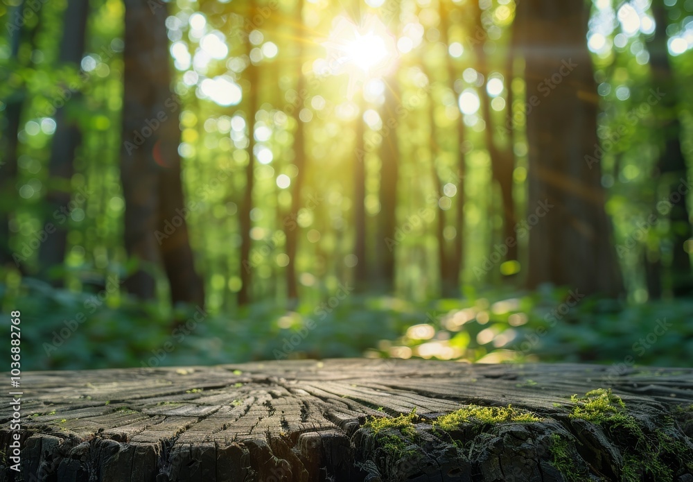 Closeup of Textured Log with Moss in Sunlit Forest Environment Closeup of Textured Log with Moss in Sunlit Forest Environment