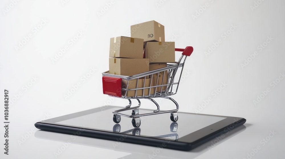 Online Shopping Cart with Boxes Online Shopping Cart with Boxes