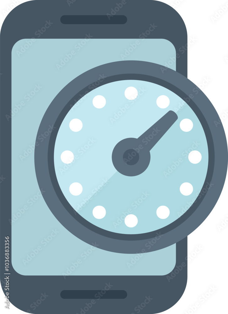Speedometer is appearing on a smartphone screen, showing internet speed test concept Speedometer is appearing on a smartphone screen, showing internet speed test concept