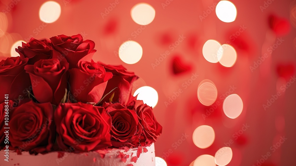 Red_Beautiful_Rose_Cake_Halo_Background_Birthday Red_Beautiful_Rose_Cake_Halo_Background_Birthday