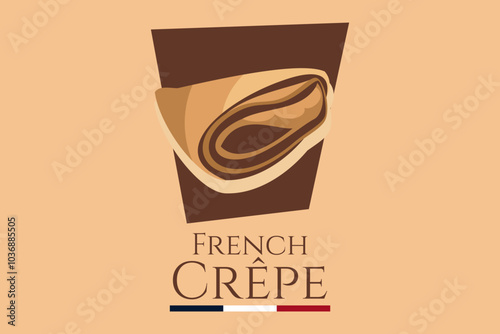 French Crepe or crêpes logo vector illustration. vector logo for crepe vendor, food stall, and food stand.
