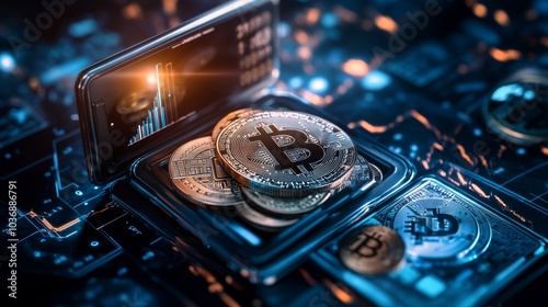 Digital Currency and Cryptocurrency Concept Illustration