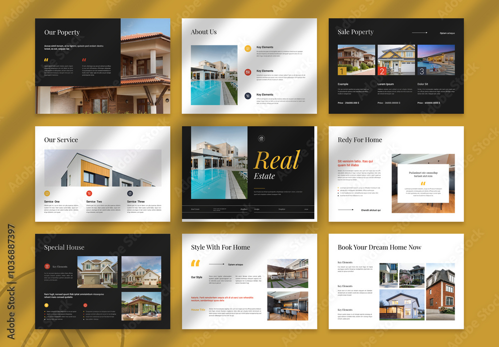 Real Estate Brochure Landscape Template Stock Template | Adobe Stock