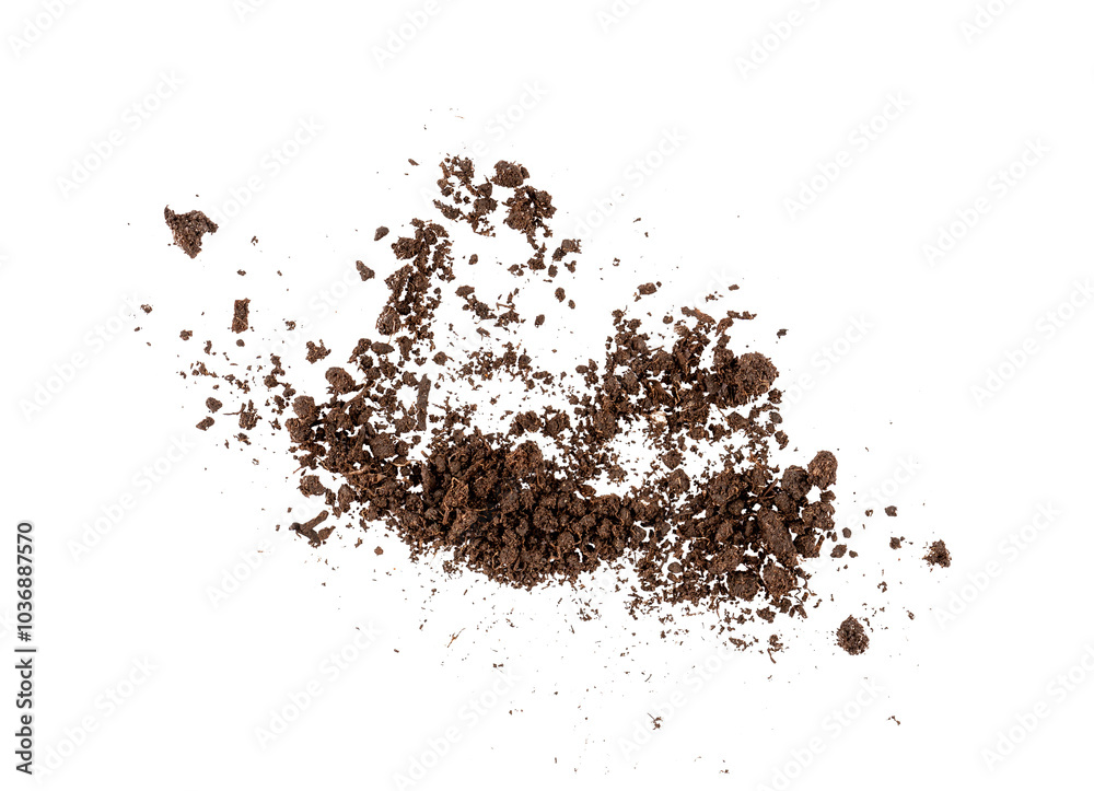 the pile of soil, brown dirt ground powder, graphic element isolated on a transparent background the pile of soil, brown dirt ground powder, graphic element isolated on a transparent background