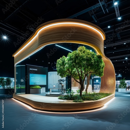 Modern Sustainable Tech Showcase in Exhibition Space