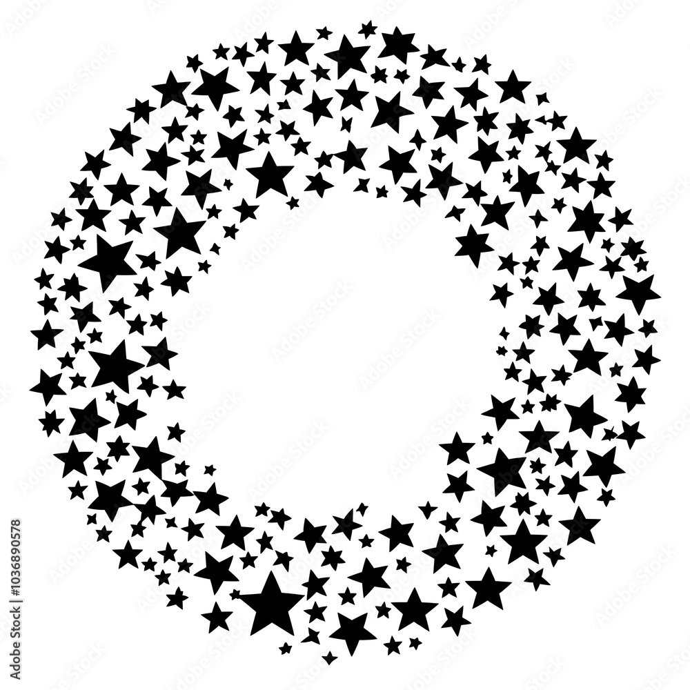 Round black star pattern with white background image Round black star pattern with white background image