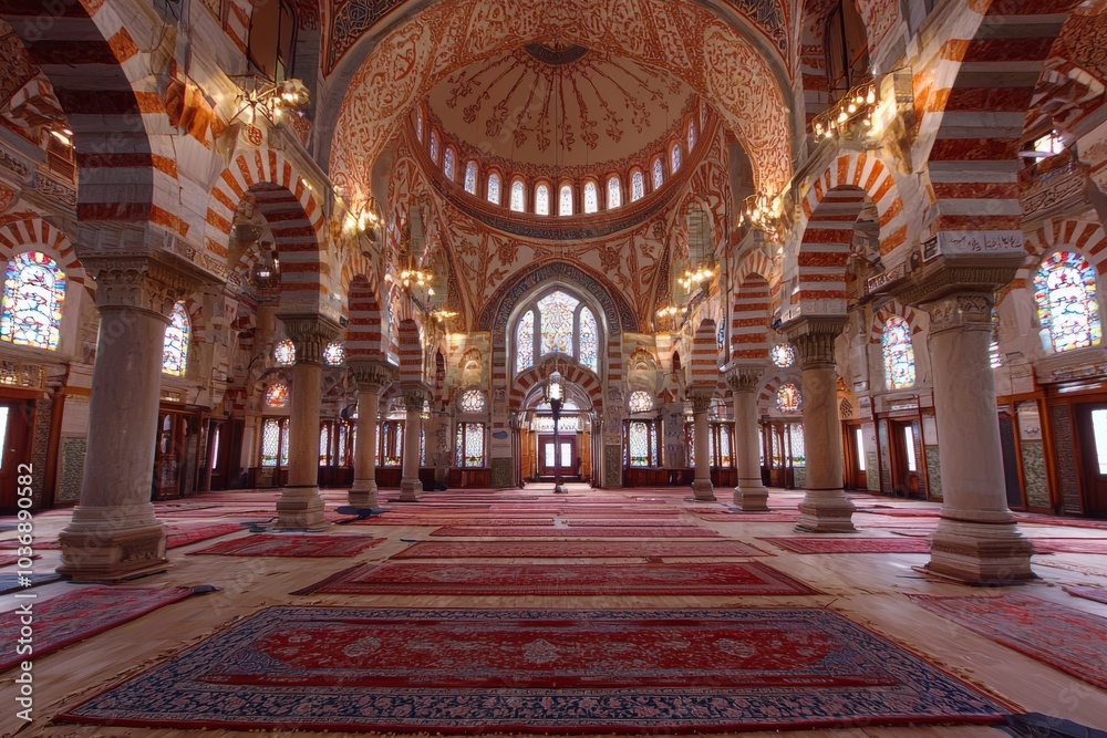 Obraz premium Beautiful mosque as a place of worship for Muslims created with Generative AI