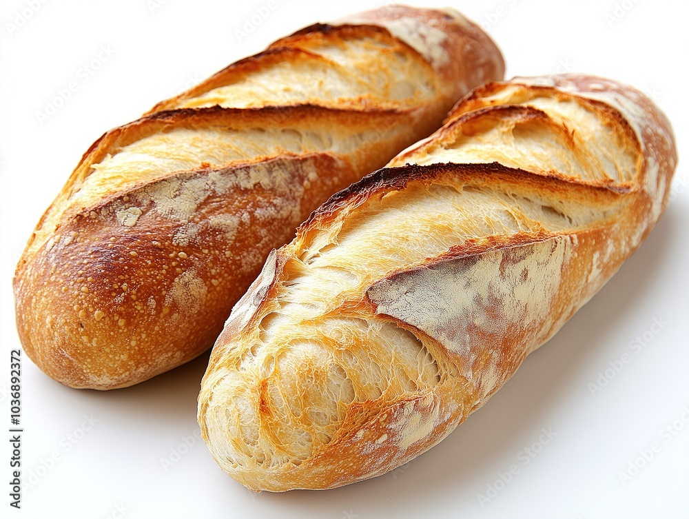 baguette bread on white background baguette bread on white background