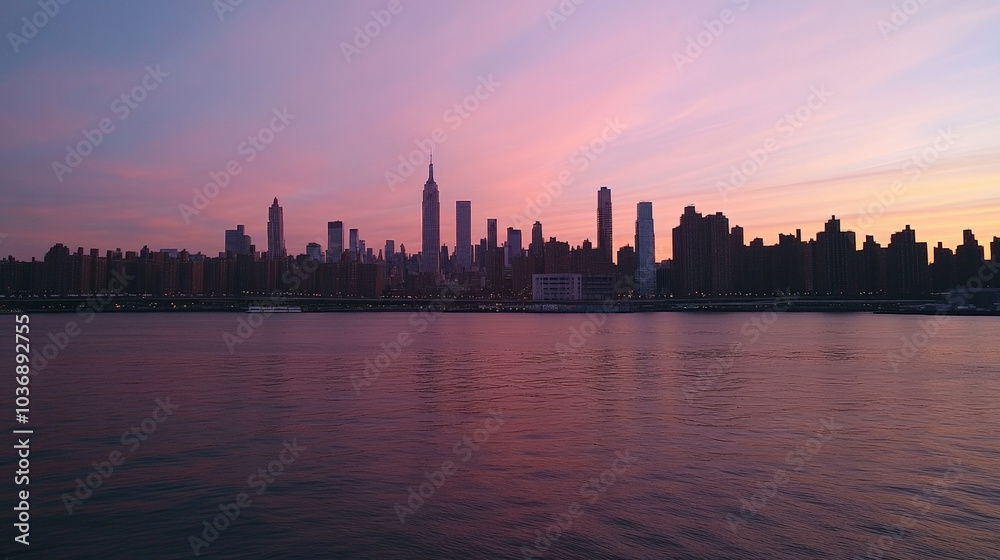 Fototapeta premium City skyline at sunset 