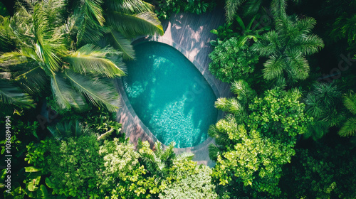 Aerial view of a tropical island, natural paradise photo