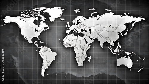 black and white earth map illustration background