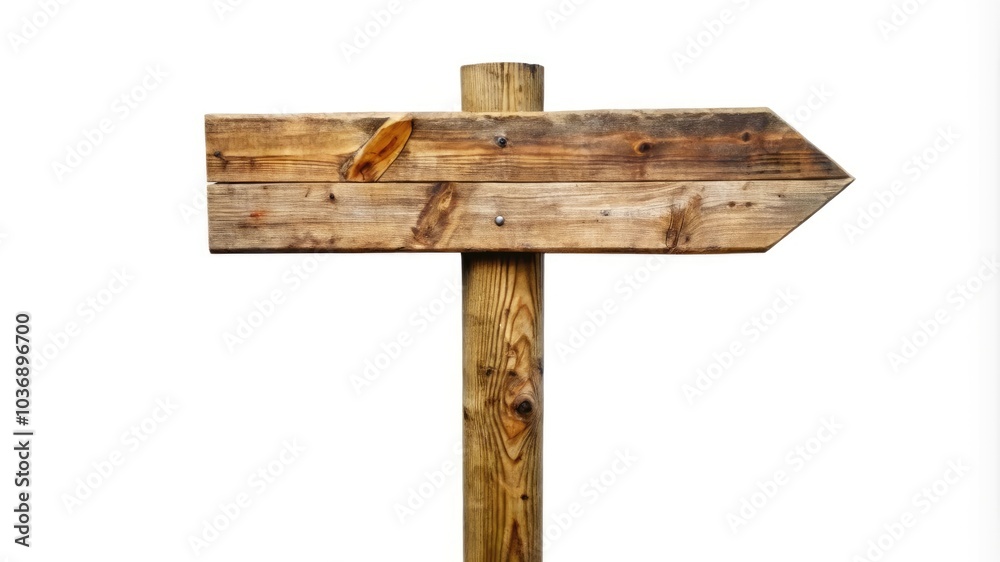 Wooden Signpost, isolated on white Wooden Signpost, isolated on white