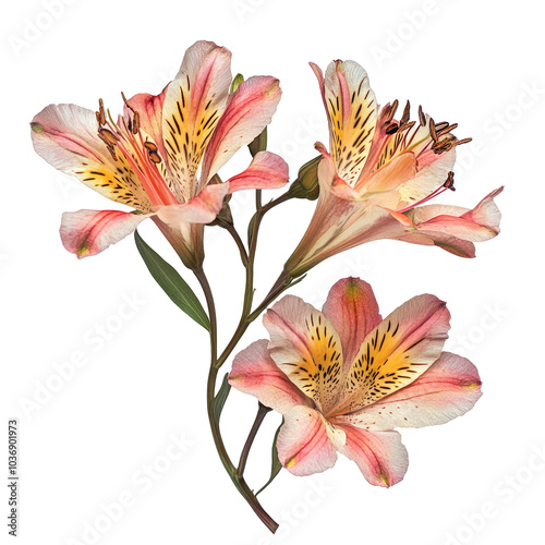 A stunning portrayal of alstromerias arranged beautifully on a transparent background, A portrayal of alstromerias, isolated against a transparent or transparent background backdrop photo