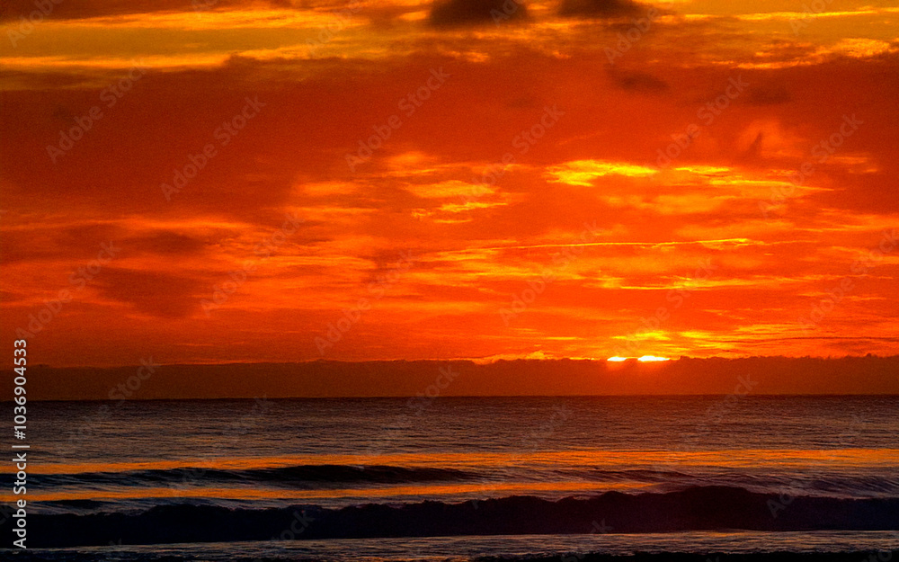 a sunset in the pacific ocean a sunset in the pacific ocean