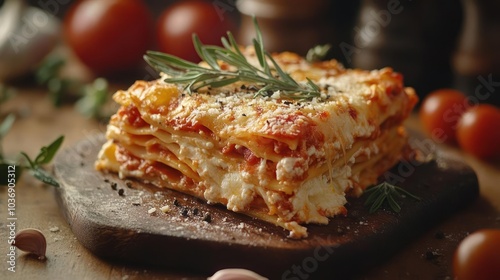 a delectable lasagna loaded with vegetables and cheese, ready to be savored.