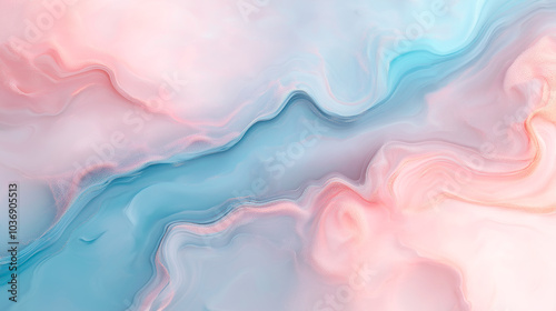 holographic 3d abstract waves in pastel colors