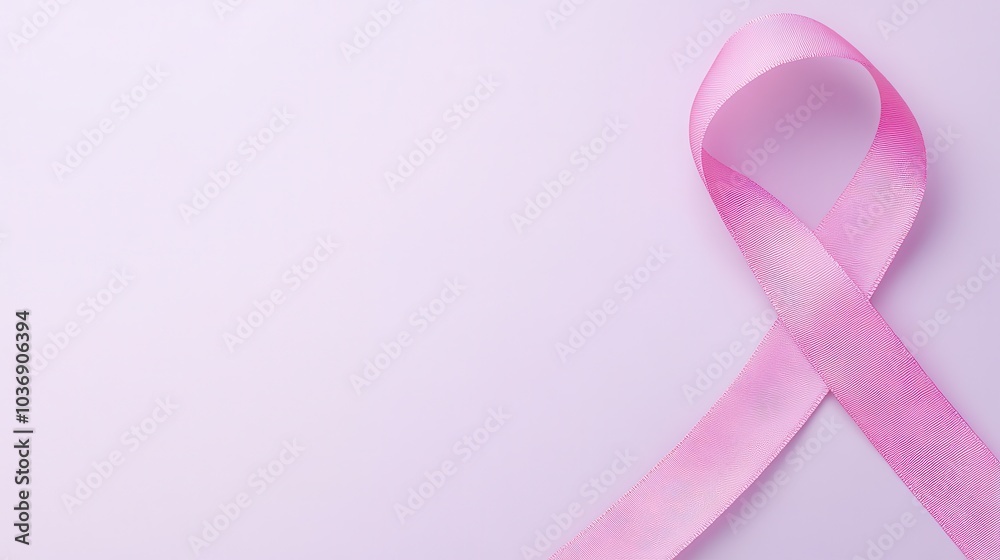 Poster for world cancer day with a pink ribbon on it, purple background Poster for world cancer day with a pink ribbon on it, purple background