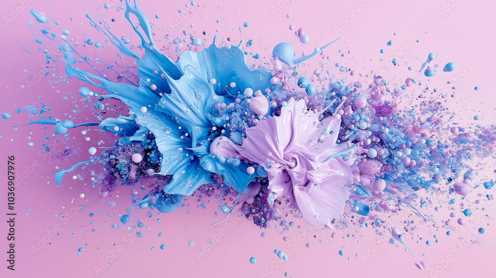 Colored abstract explosion on a pastel background. Abstract closeup brushes on backdrop. Colorful explode. Colored abstract explosion on a pastel background. Abstract closeup brushes on backdrop. Colorful explode.