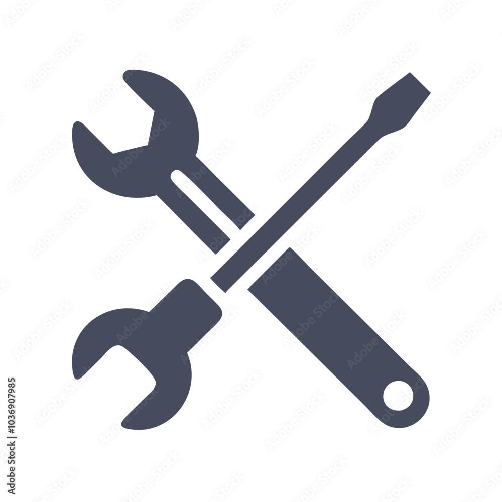 Repair service icon. Wrench and screwdriver vector illustration Repair service icon. Wrench and screwdriver vector illustration