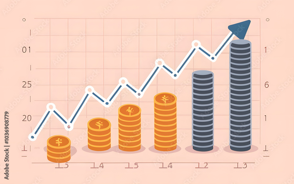 Stacks of coins transforming into bar graphs, illustrating financial growth and investment returns. ( Business Concept ) Stacks of coins transforming into bar graphs, illustrating financial growth and investment returns. ( Business Concept )