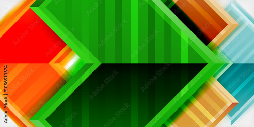 Arrow symbols created with 3d effects and line texture geometric abstract background