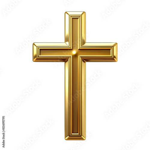 gold cross on a white background