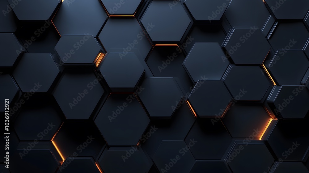 Dark hexagon wallpaper or background. 