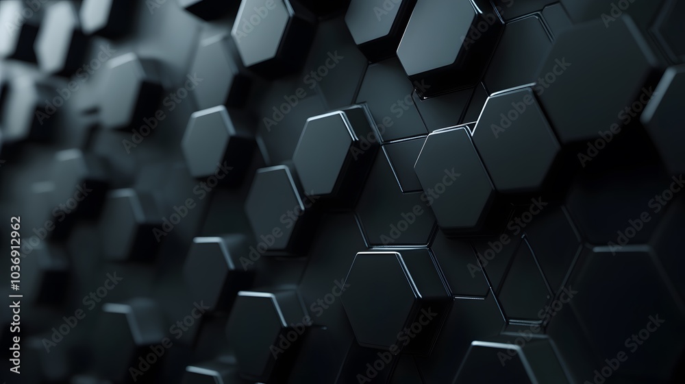 Dark hexagon wallpaper or background. 