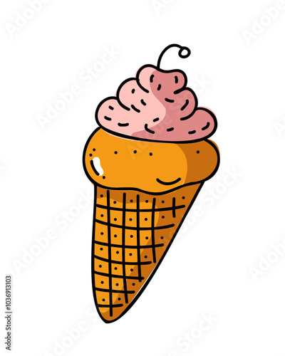 Bright ice cream cone