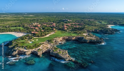 Exploring the stunning coastline of Punta Cana, Dominican Republic from above