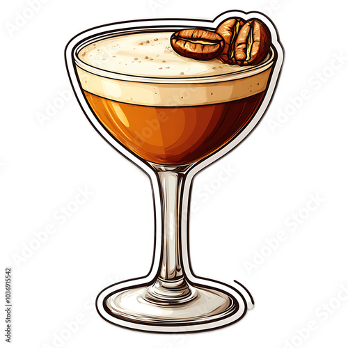 Detailed Espresso Martini Vector Illustration