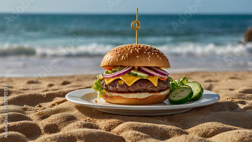 Juicy Cheeseburger with Sea Breeze photo