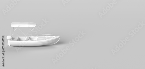 3D motorboat on white background