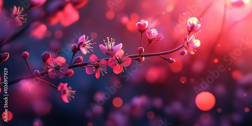 Springtime blossoms and buds, Spring flowers and new growth