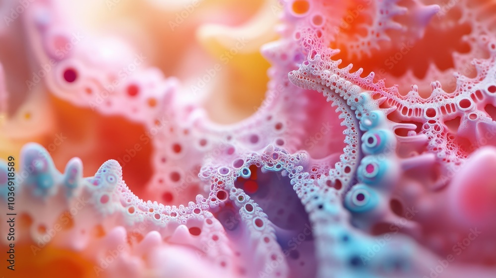 Vibrant and whimsical abstract fractal design featuring chaotic colorful patterns 3D rendered illustration for use as background or wallpaper Vibrant and whimsical abstract fractal design featuring chaotic colorful patterns 3D rendered illustration for use as background or wallpaper