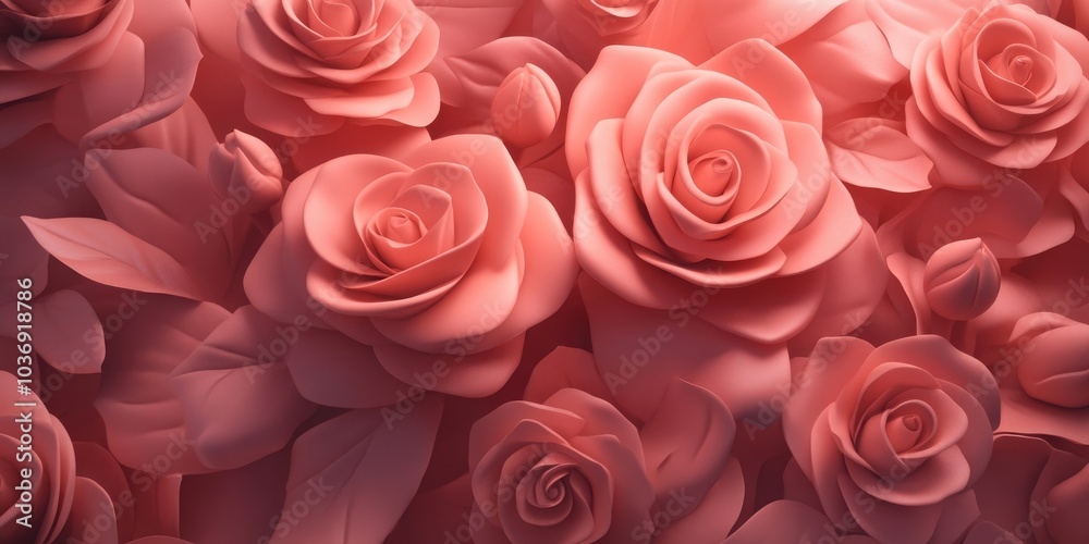 Pink roses, leaves, and buds arranged on a white background Flat lay composition Floral design backdrop Pink roses, leaves, and buds arranged on a white background Flat lay composition Floral design backdrop