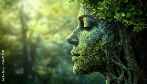 Artistic representation of Mother Earth symbolizing harmony with nature