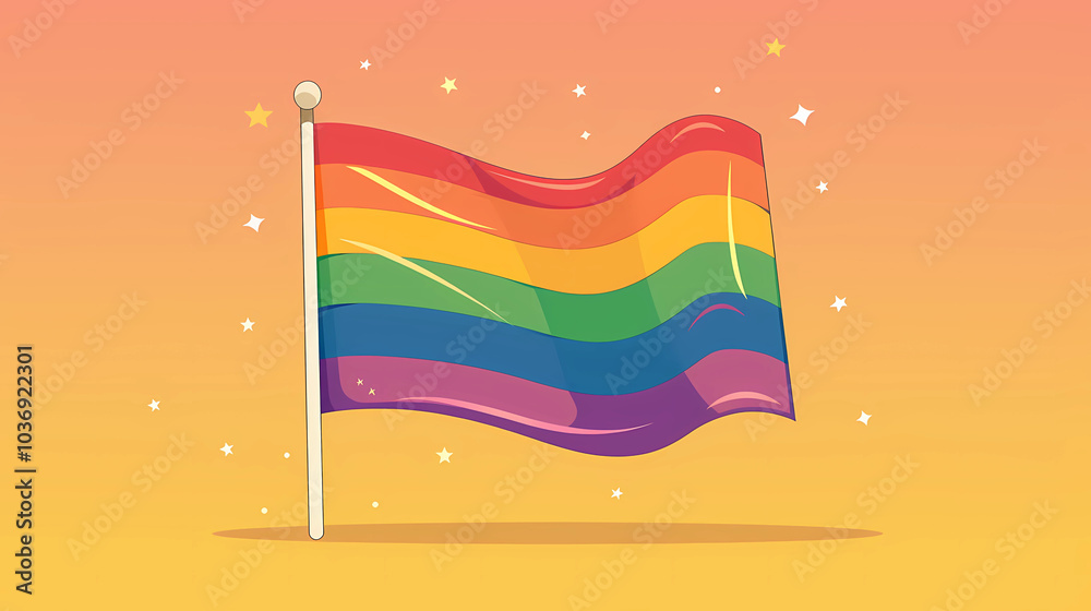 Obraz premium Rainbow pride flag on a solid background
