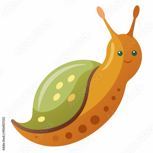 snail with a leaf