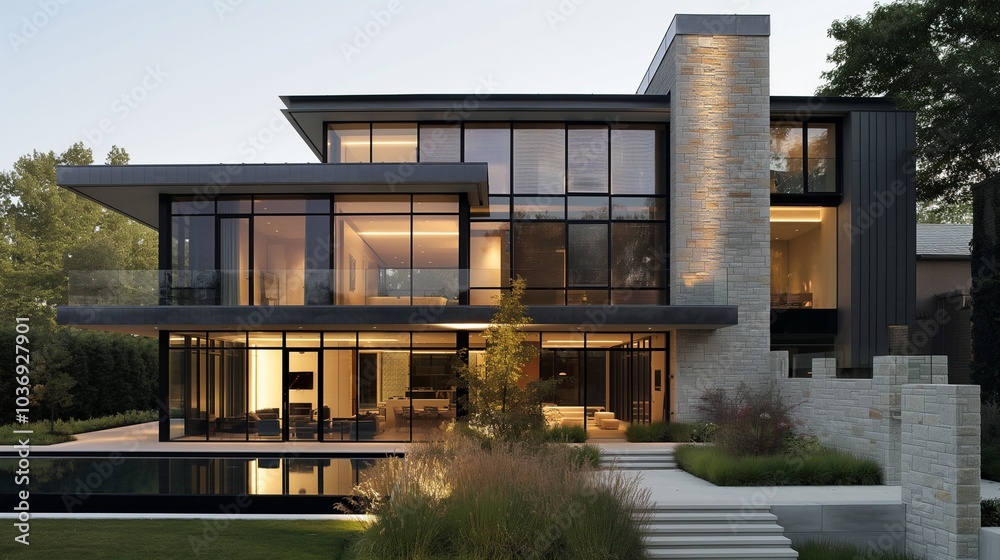 Fototapeta premium The front and interior designs of the residence