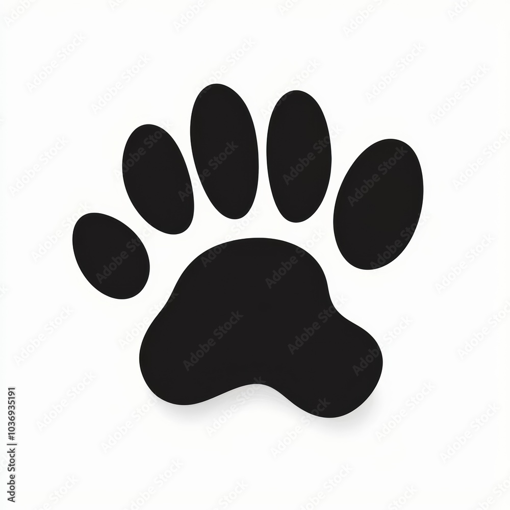 Black paws , isolated on white background, , copy space for text, Black paws , isolated on white background, , copy space for text,
