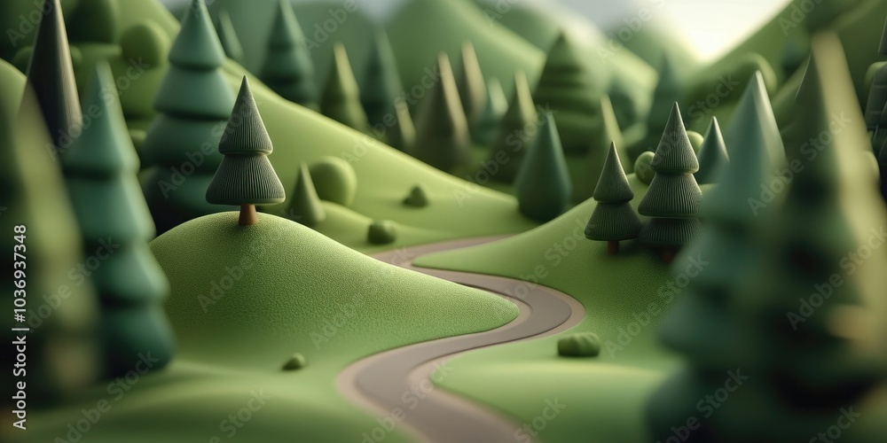 Obraz premium Mountain Trail Surrounded by Scenic Landscapes, Mountain Path Amidst Beautiful Scenery