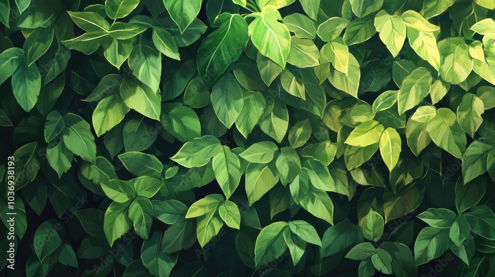 A close up view of a lush green foliage wall A close up view of a lush green foliage wall