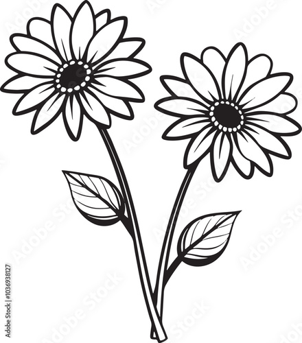 Plant flower clip art silhouette floral design