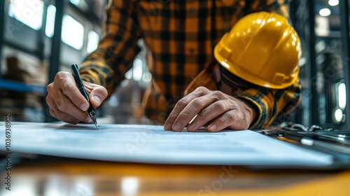 A worker signing a new contract after successful collective bargaining, showing the impact of union negotiations photo