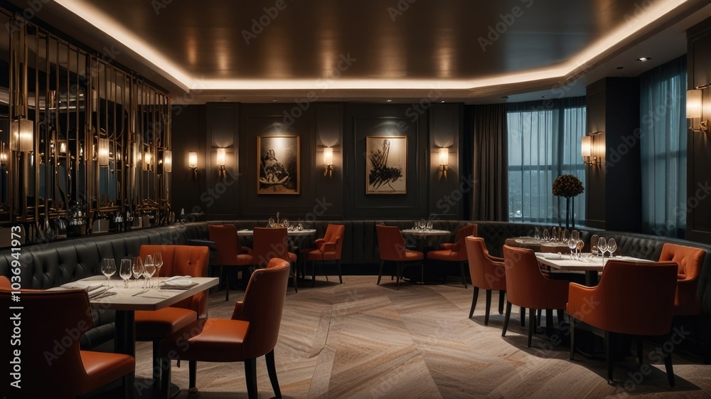 Modern Luxury restaurant with a European style Modern Luxury restaurant with a European style